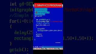 C PROGRAMMING  EASY GRAPHICS PROGRAM  SIMPLE ANIMATION PROGRAM  C GRAPHICS c shorts graphics [upl. by Newhall]