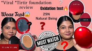 Viral Tirtir Foundation😱Review  Wear test  Oxidation test🔥Tirtir mask fit red cushion foundation [upl. by Mad]