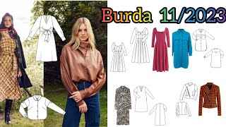 Burda style 112023 Complete line drawings 🤗 [upl. by Aisiat]