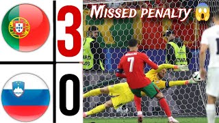 Slovenia vs Portugal 03 To penalty shootout EURO 2024 cristiano ronaldo missed penalty 🤯🔥 [upl. by Eirrem]