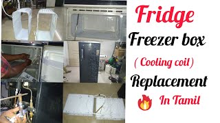 how to change fridge freezer boxrefrigerator repairfridge cooling coilcondenser coil service [upl. by Farnsworth]