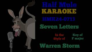 Storm Warren  Seven Letters KARAOKE HMP240713 [upl. by Sher]