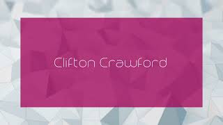 Clifton Crawford  appearance [upl. by Ayerhs]