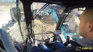 New Liebherr A912 compact excavator with tiltrotator test drive  cab view [upl. by Rashidi]