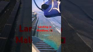 Maldives  Seaplane Landing aircraft airport flight dhc6 twinotter seaplanes mantaair [upl. by Schmitz]