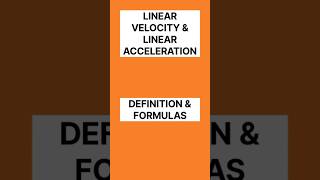 Linear velocity and linear acceleration explained linearvelocity shorts kinematics physics [upl. by Mcclary]