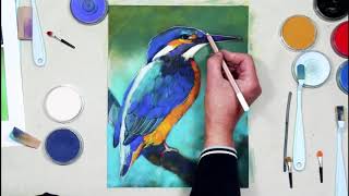 Kingfisher with PanPastel [upl. by Roderigo]