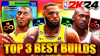 NBA 2K24 TOP 3 BEST BUILDS CURRENT GEN  OVERPOWERED DEMIG0D BUILDS BEST PG AND CENTERS [upl. by Hinkel]