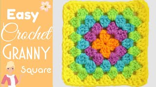 Super Easy Granny Square for Beginners  Changing Colors 🌈 The Secret Yarnery [upl. by Elihu908]