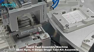 Rapid Test Assembly Machine 4 Strips Drug Test Kit Assembly  Lateral Flow Test Strip Manufacturing [upl. by Bartolome]