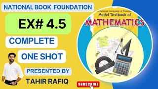 Ex45  11th Class Math  NBF  National Book Foundation  2024 [upl. by Nickie]