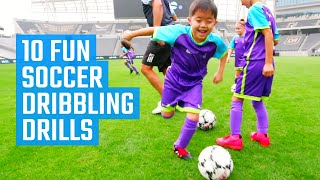 10 Best Soccer Dribbling Drills for U6 U8 U10  Fun Soccer Drills by MOJO [upl. by Ellehcyar]