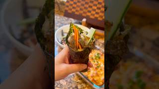 Salmon skin Handroll with spicy salmon Sushi bake easy delicious [upl. by Eillo]