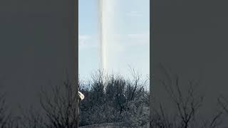 Abandoned well in Texas spews smelly water into the air after explosion [upl. by Oicnecserc]