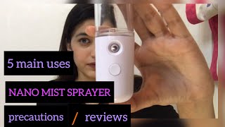 NANO MIST SPRAYER USES REVIEW  PRECAUTIONS [upl. by Ahsirahc]