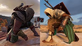 AC Odyssey VS AC Origins  Basic Combat Comparison Stealth amp Unarmed Showcase [upl. by Aiciram940]