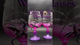 Purple dragon wine glasses set of 2 dragon dragonwedding dragonglass dragonwine dragonglasses [upl. by Willman]