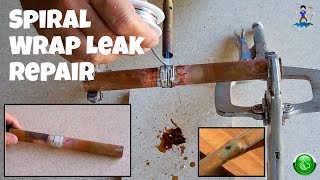 Spiral Wrap Copper Pipe Leak RepairNo Cutting or Clamps [upl. by Jaquelin365]