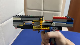 LEGO BLOWBACK RUBBER BAND PISTOL DESERT EAGLE SEMI  FULL AUTO [upl. by Asselam400]