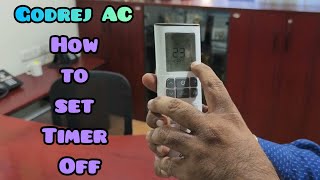 Godrej AC Timer Off Setting How to use Godrej AC Remote Control Best 15 Ton Inverter AC in India [upl. by Ayekehs]