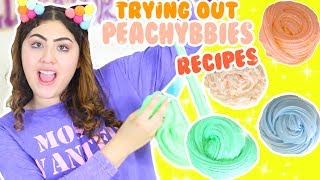 TRYING OUT PEACHYBBIES SLIME RECIPES  recreating popular slimes  Slimeatory 113 [upl. by Patt279]