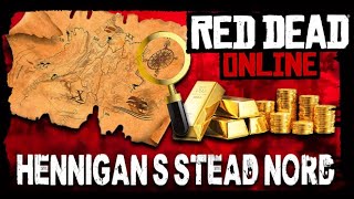 CARTE AU TRESOR HENNIGANS STEAD NORD  RED DEAD ONLINE [upl. by Ennovi]