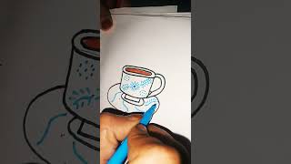 Tea cup tea cup drawing  colorful tea cup drawing [upl. by Akilam466]