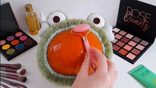 ASMR Makeup Skincare💄on PUMPKIN🤯 [upl. by Assil33]