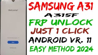 Samsung A31 A315f frp bypass one click  Google unlock on one click  FREE FRP TOOL 2023 update [upl. by Livvy33]