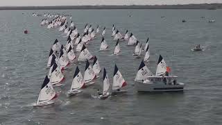 2024 Sunfish Worlds  Start as seen from drone [upl. by Ahsertal]