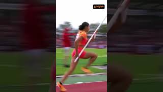 Gabriela LEON Fail 🇺🇸❤️❤️ Pole Vault shorts athletics viral [upl. by Aronos]