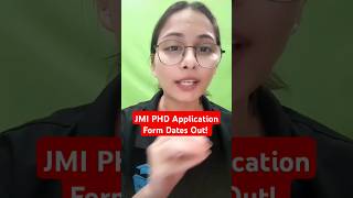 JMI PHD Application Form Dates Out shorts shortsfeed jmiphd phd phdnotification [upl. by Ailic554]