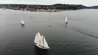 Schooner Martha  Jonathan Drakes Schooner Cup Drone Footage  September 7th 2019 [upl. by Onaireves]