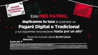 En este mes patrio haz crecer tu dinero con un Pagaré Digital o Tradicional [upl. by Einnaf272]