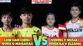 Verrel Yustin MuliaPriskila Venus Elsadai vs Low Han Chen Noraqilah Maisarah  SLOVENIA OPEN 2024 [upl. by Dewar613]