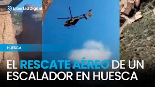 Así fue el espectacular rescate aéreo de un escalador en Huesca [upl. by Holcomb]