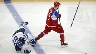 Vadim Shipachev Brutal Headshot Hit on Pekka Jormakka  Finland vs Russia 2014 [upl. by Irrej417]