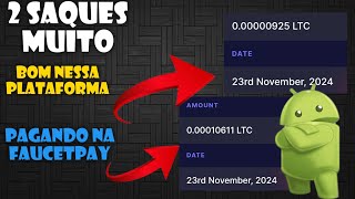 PLATAFORMA MUITO TOP PAGANDO NA FAUCETPAY FIZ 2 SAQUES DE LTC [upl. by Lalla]