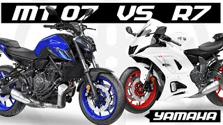 All New Yamaha MT 07 VS Yamaha YZF R7  2024 [upl. by Heise]