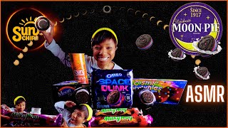 ASMR  MUKBANG ECLIPSE SNACKS  OREO  LITTLE DEBBIE  DONUTS  CANDY  ICECREAM  CHIPS [upl. by Haras]