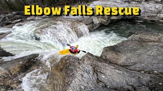 Elbow Falls Rescue and boat recovery 30 M³s Not every run goes to plan Lots of Lessons learned [upl. by Mary]