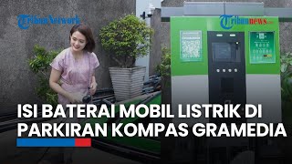 Parkir Mobil Listrik di Parkiran Kantor Kompas Gramedia Bisa Isi Daya Baterai [upl. by Nylesoj]