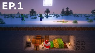 Surviving a Frozen Superflat Wasteland in Minecraft [upl. by Casar165]