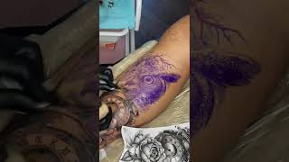 Full leg tattoo  DAY 1 tattooartist kochi alienzkid minivlog [upl. by Ailema183]