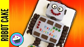 SUPER EASY Robot Birthday CAKE  Pinch of Luck [upl. by Nivlek635]