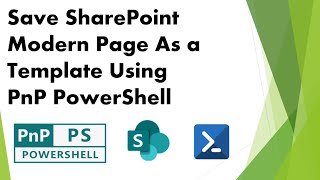 PnP PowerShell  Save SPO Modern Page As Template [upl. by Savdeep323]