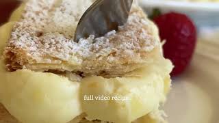 How to Make Millefoglie with Crema Pasticciera  Italian Vanilla Custard and Puff Pastry Cake [upl. by Ardnasirk293]