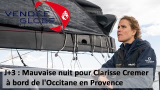 Mauvaise nuit pour Clarisse Cremer à bord de lOccitane le 13 nov 2024 sur le Vendée Globe [upl. by Malinda]