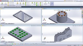 SolidWorks Pattern Feature Tutorial Complete  Linear Circular Pattern Curve Driven Pattern [upl. by Hewe]