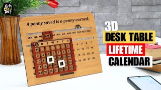 3d Desk Calendar  Wooden Lifetime Calendar with Motivational Quote  Best for Office amp Home [upl. by Jedd918]